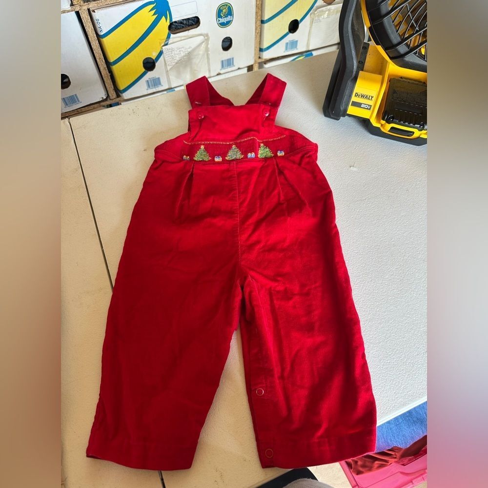 bebe Red Kids Overalls with Embroidery